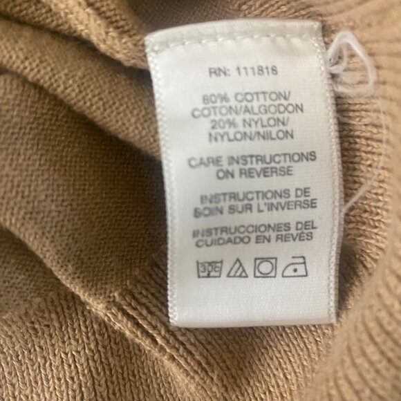 Michael Kors V-Neck Sweater Mens  XL Tan Cotton Blend Long Sleeve Pullover - Picture 5 of 8